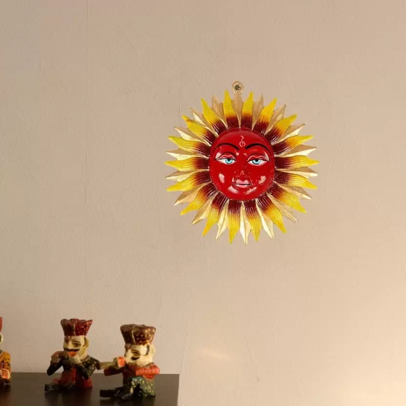 Vastu Art Fengshui Vastu Metal Sun Mask Home Wall Hanging For Symbolizes The Sun, And Its Vital Energies, Prosperity Decorative